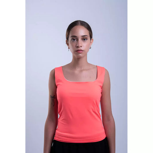 Orange square-neck tank top