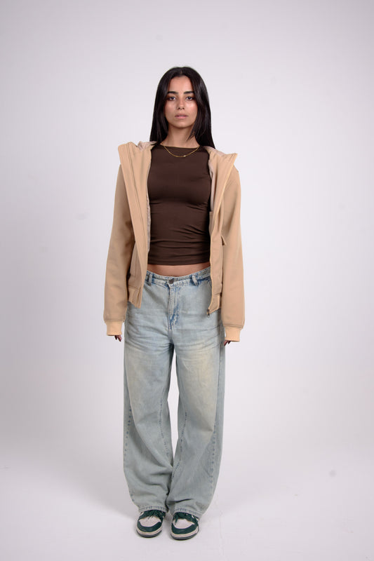 Beige Urban Faux Jacket