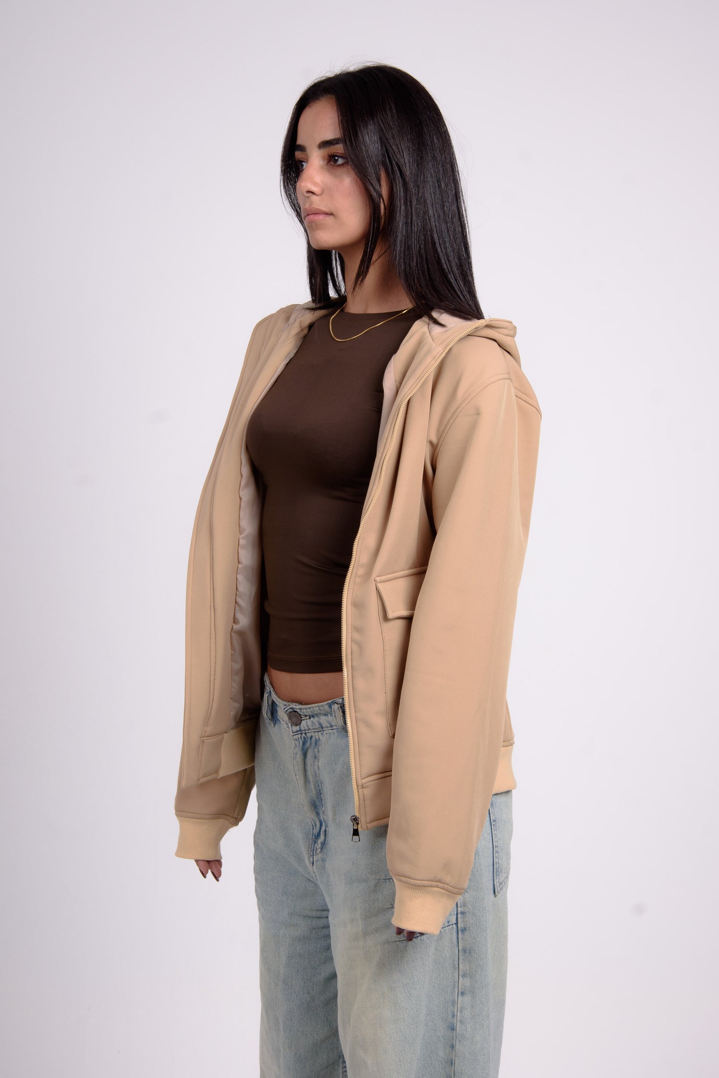 Beige Urban Faux Jacket