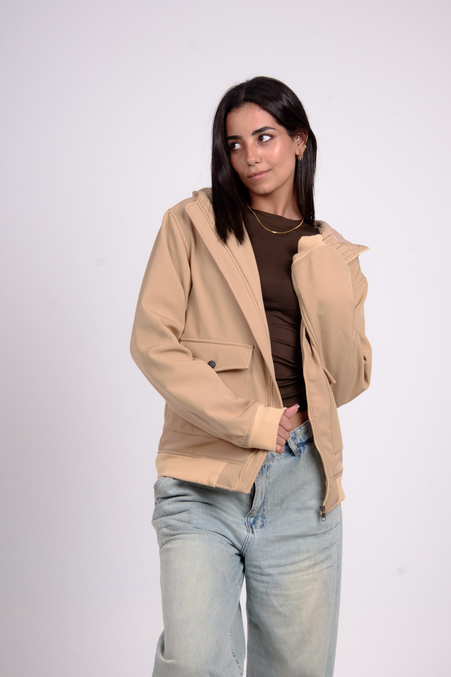 Beige Urban Faux Jacket