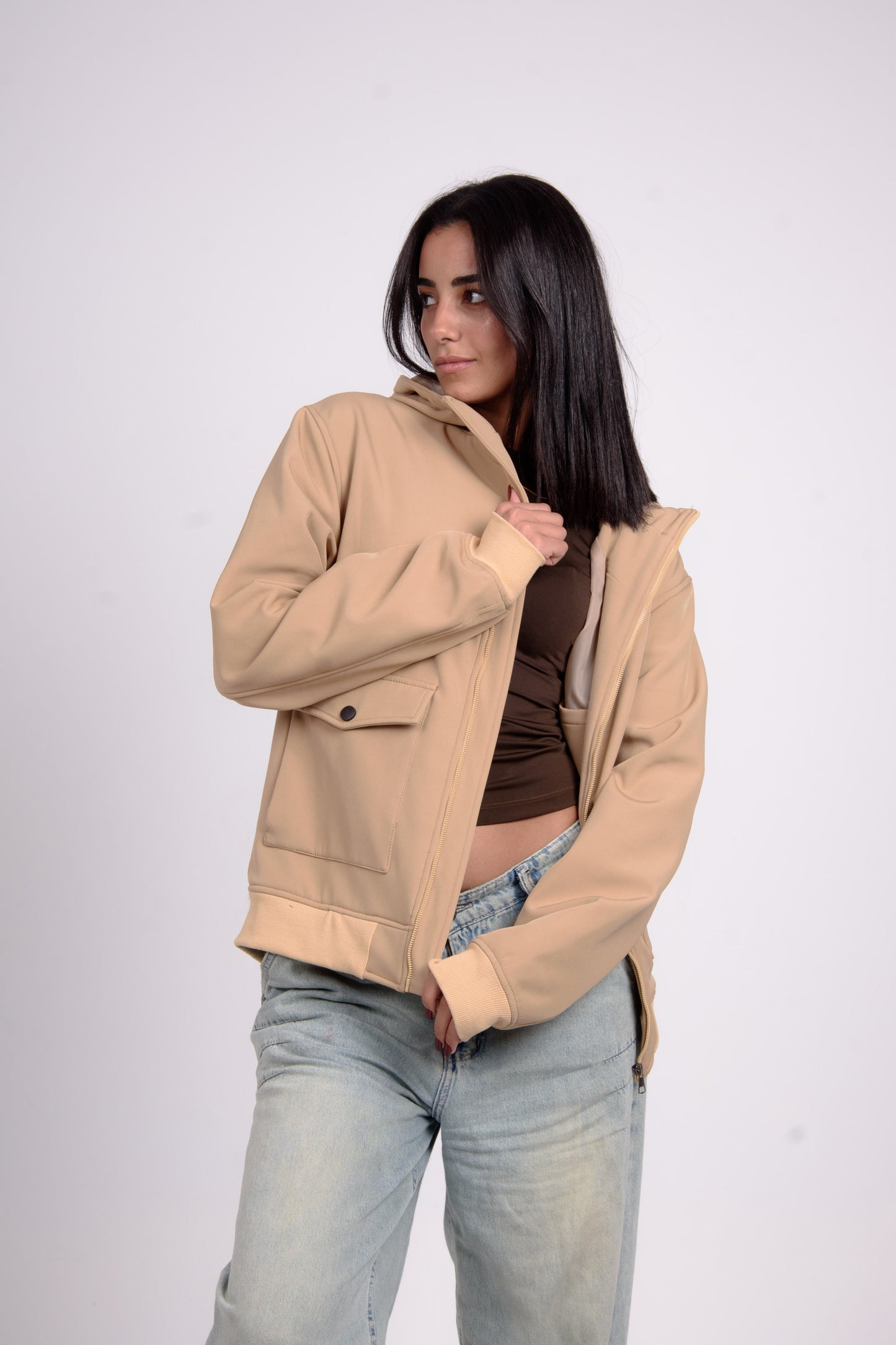 Beige Urban Faux Jacket