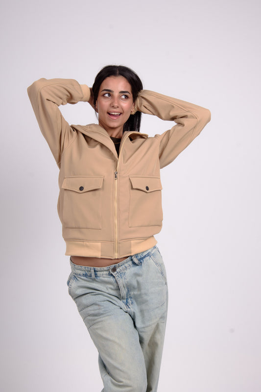 Beige Urban Faux Jacket